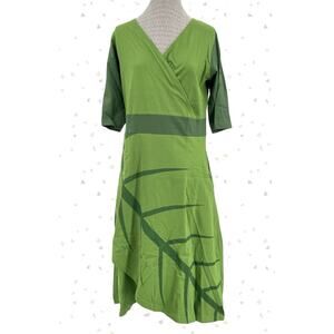 Svaha Green Leaf Midi Dress Botany Garden Arborist Korok Poison Ivy Size M - NEW